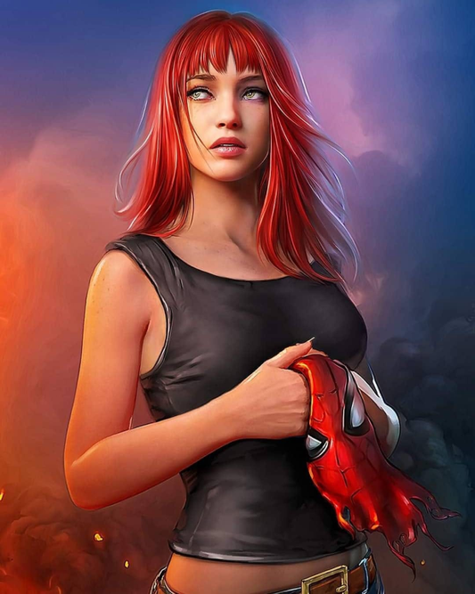 Mary Jane Holding Mask 4381 Print Poster