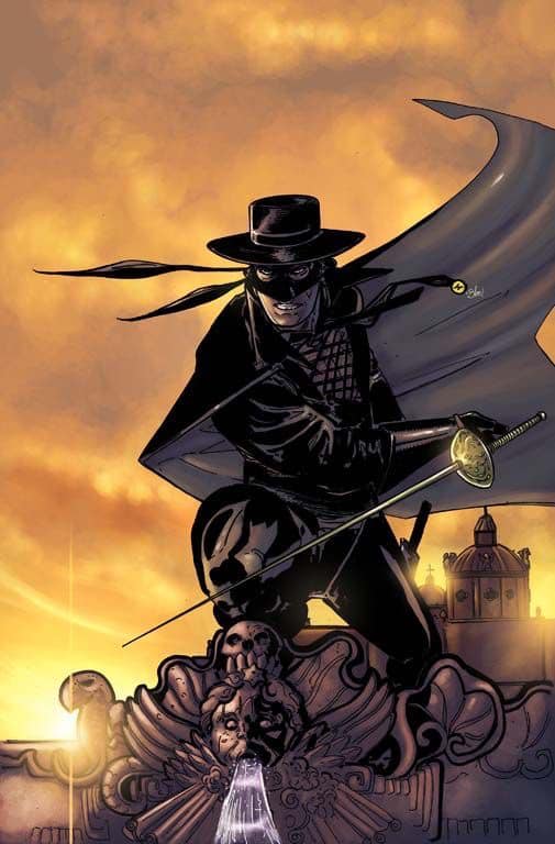 Masked Hero Sword Sunset Print Poster