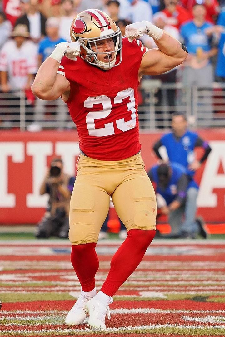 Mccaffrey San Francisco Detroit Touchdown Football Playoff Jigsaw Puzzle