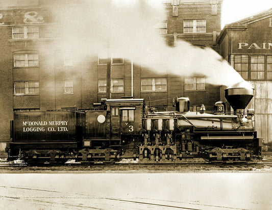 Mcdonald Murphy Logging Engine Wa Vintage Old Photo Reprint