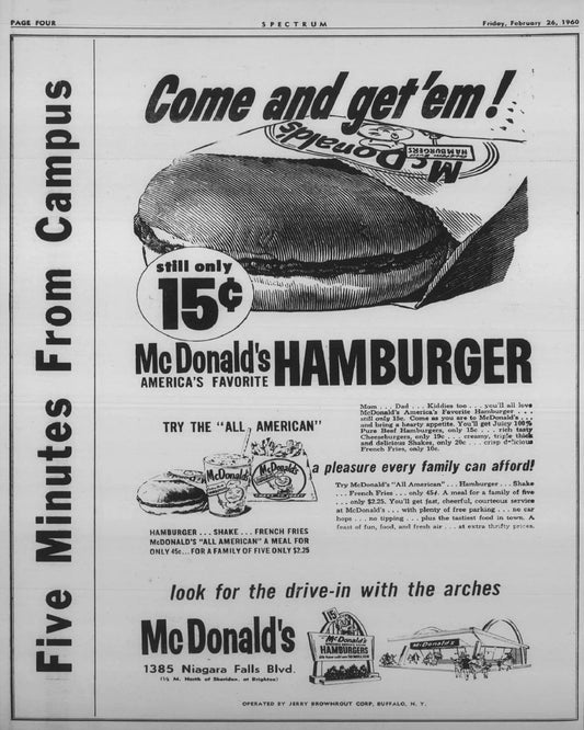 Mcdonald'S Burgers & Fries Newspaper Ad Retro Picture Poster Photo Print