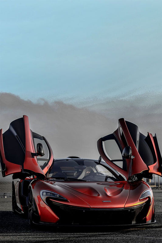 Mclaren P1 Super Race Car Red Car Painting Print Jigsaw Puzzle