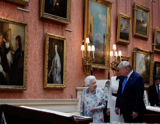 Melania & President Donald Trump & Queen Elizabeth Picture Keychain Print