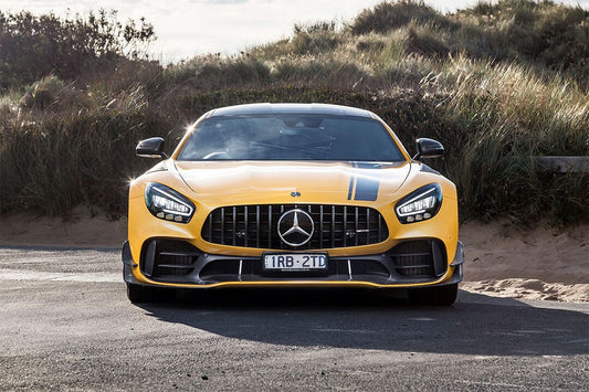 Mercedesamg Gt R Pro Front View Yellow Car Wall Indoor Decor Jigsaw Puzzle