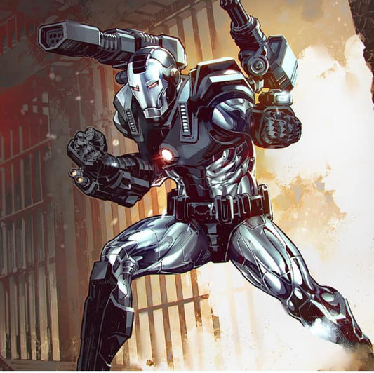 Metallic Hero Action Scene Print Poster