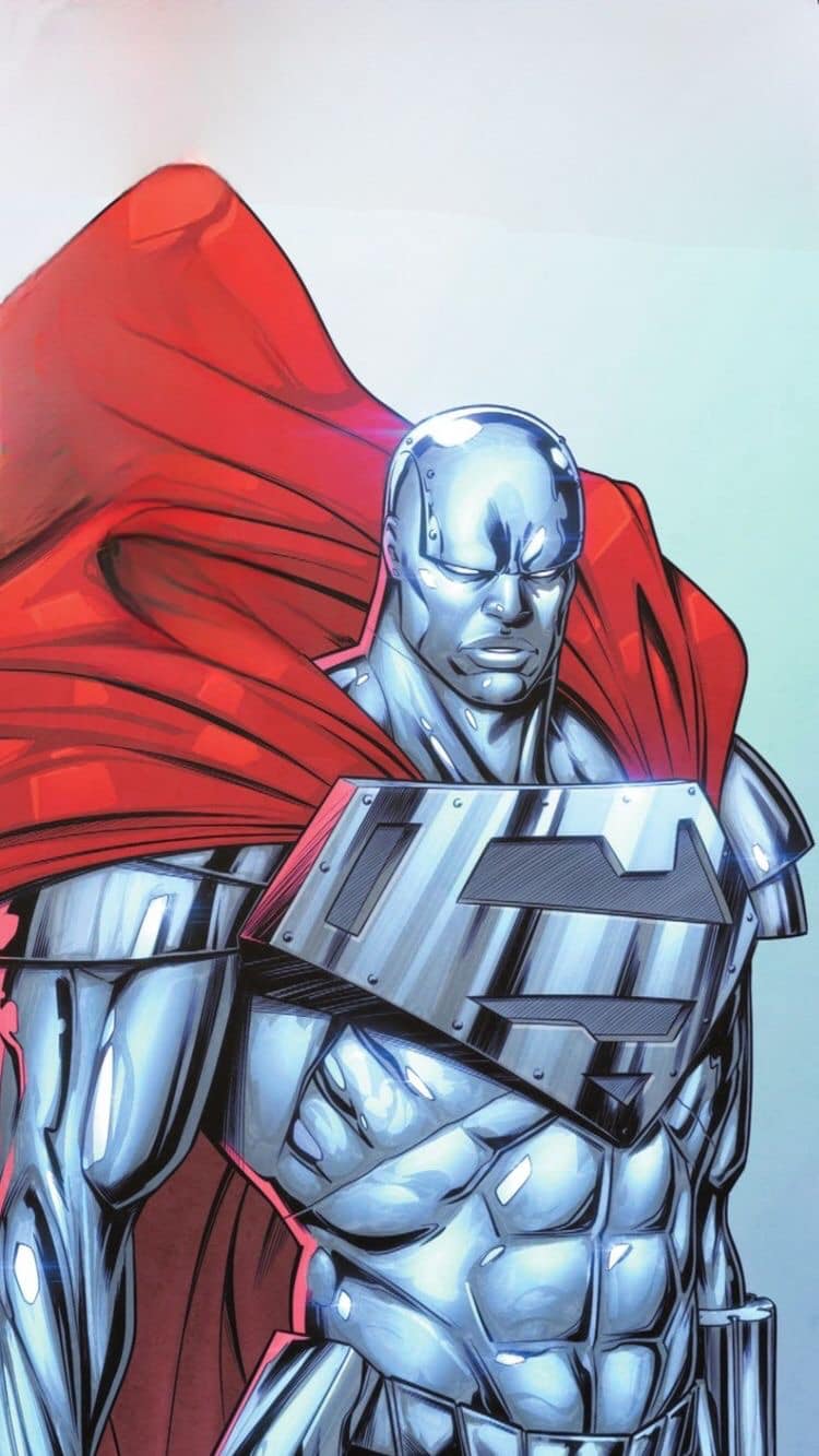 Metallic Superhero Illustration Print Poster