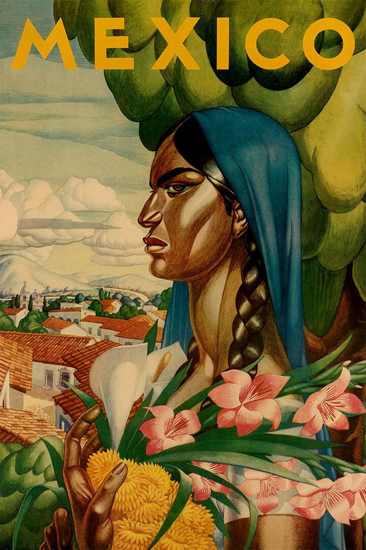 Mexico Travel Lady With A Flower Print Jigsaw Puzzle