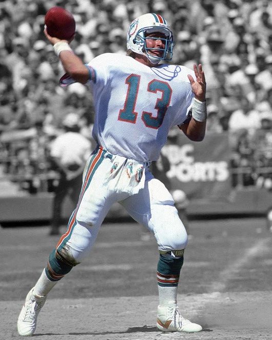 Miami Dolphins Dan Marino Glossy Keychain Nfl Football Print Spotlight Keychain