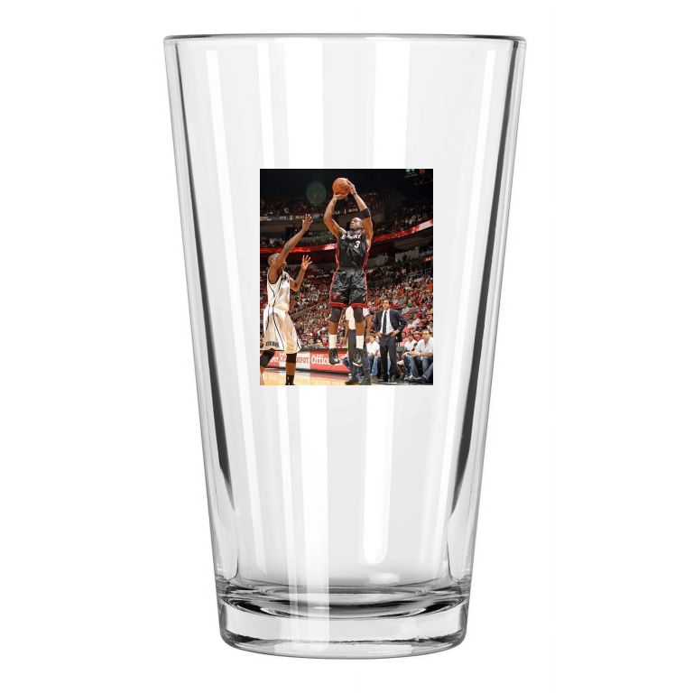 Miami Heat Dwyane Wade Photo Basketball Pint Beer Drinking Glass