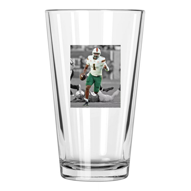 Miami Hurricanes Cam Ward Photo Spotlight 1 Pint Beer Drinking Glass
