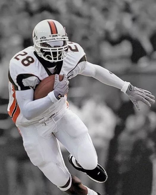 Miami Hurricanes Clinton Portis Glossy Photo Spotlight Print Poster