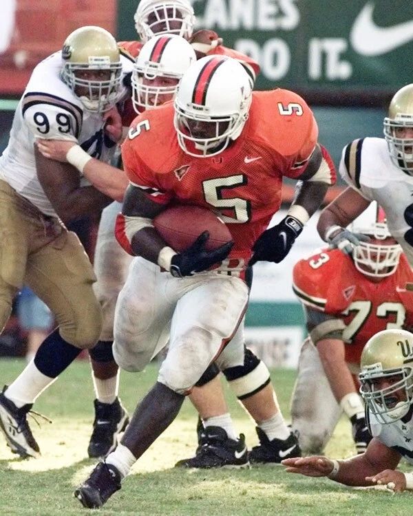 Miami Hurricanes Edgerrin James Glossy Keychain College Football Keychain