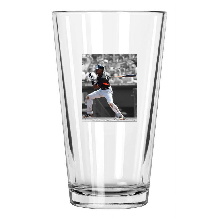 Miami Marlins Dee Gordon Photo Baseball Spotlight Pint Beer Drinking Glass