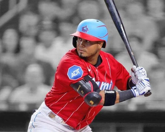 Miami Marlins Luis Arraez Glossy Photo Baseball Print Spotlight Poster