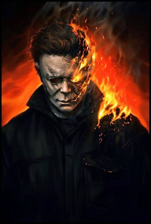 Michael Myers Fire 418 Print Poster
