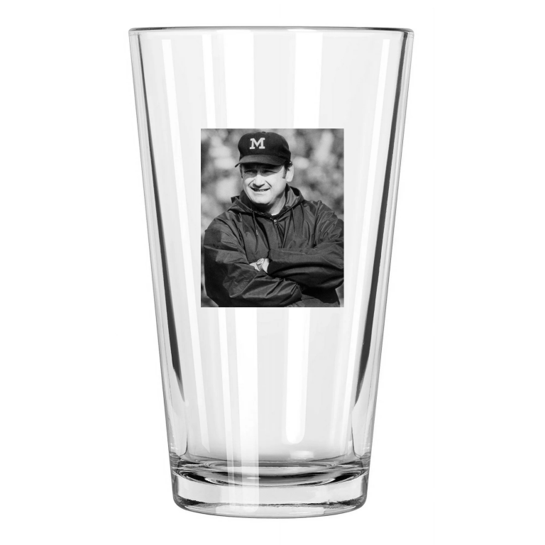 Michigan Coach Bo Schembechler College Football Hof 93 3 Pint Beer Glass