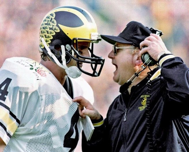 Michigan Coach Bo Schembechler And Jim Harbaugh Glossy Magnet Magnet
