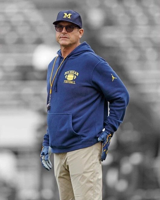 Michigan Jim Harbaugh Glossy Photo Print College Spotlight Poster