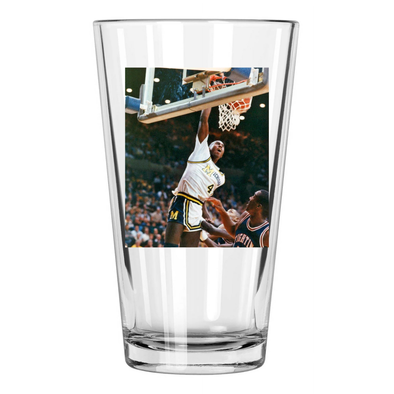 Michigan Wolverines Glen Rice Photo Basketball Pint Beer Drinking Glass