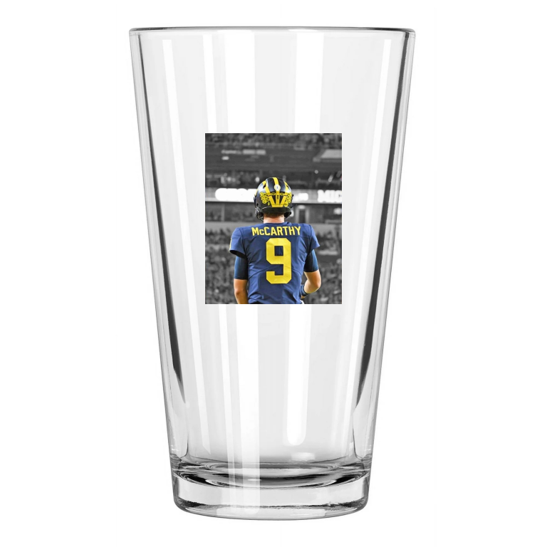 Michigan Wolverines Jj Mccarthy Photo Spotlight 1 Pint Beer Drinking Glass