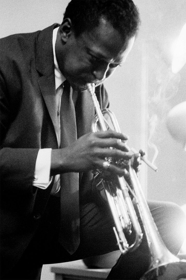 Miles Davis Playing Trumpet Composer Print Jigsaw Puzzle