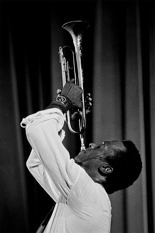 Miles Davis Playing Trumpet Vintage Print Jigsaw Puzzle