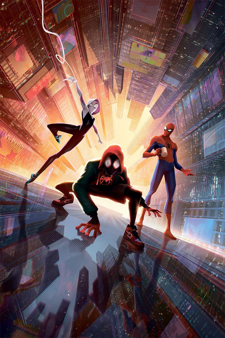 Miles Morales Spiderman Gwen Ham Spiderverse Art Print Decor Jigsaw Puzzle