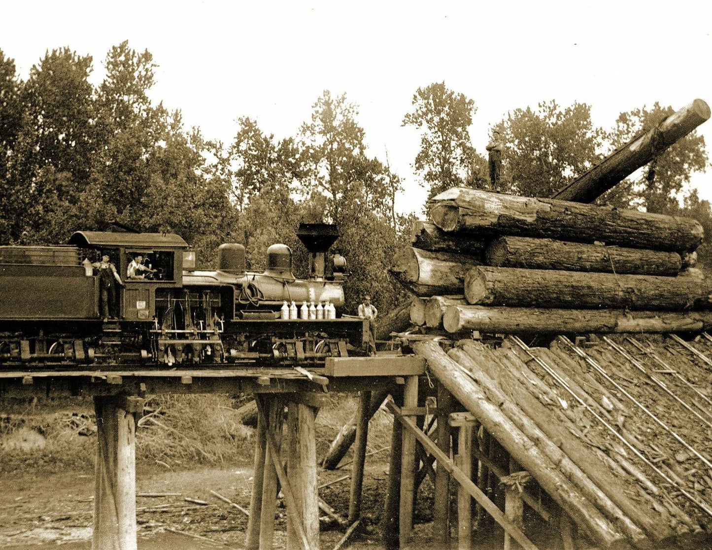 Milton Creek Logging Company Train Oregon Vintage Old Photo Reprint