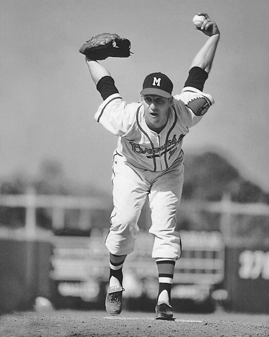 Milwaukee Braves Warren Spahn Glossy Photo Baseball Print Poster Hof 73 1