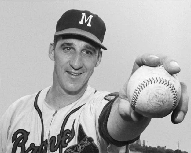 Milwaukee Braves Warren Spahn Glossy Photo World Series Print Poster