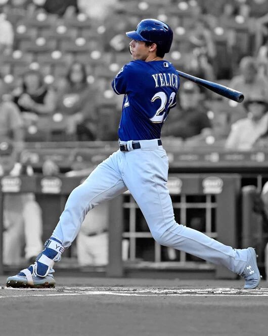 Milwaukee Brewers Christian Yelich Glossy Photo Spotlight Print Poster