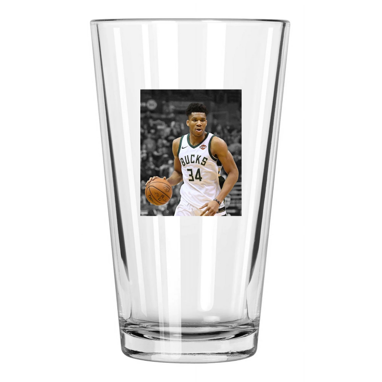 Milwaukee Bucks Giannis Antetokounmpo Photo Spotlight Pint Beer Drinking Glass