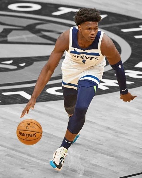 Minnesota Timberwolves Anthony Edwards Glossy Photo Spotlight Poster Print