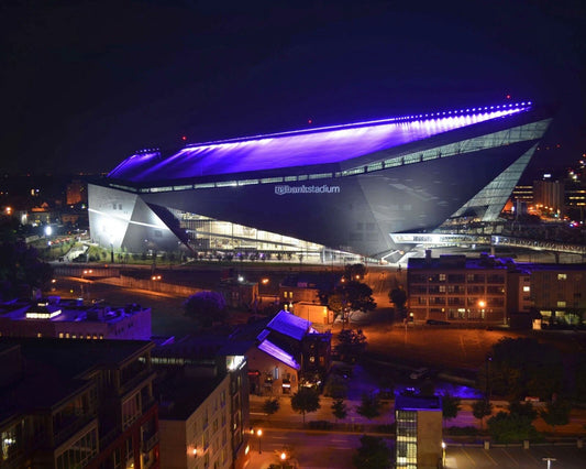 Minnesota Vikings U.S 1. Bank Stadium Glossy Photo Print Field Poster