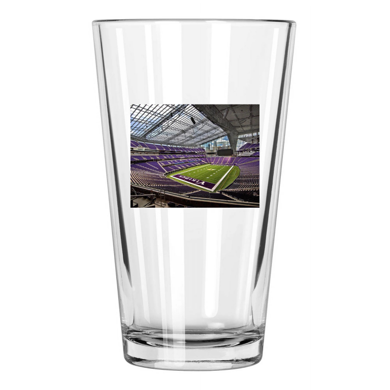 Minnesota Vikings U.S 3. Bank Stadium Photo Field Pint Beer Drinking Glass