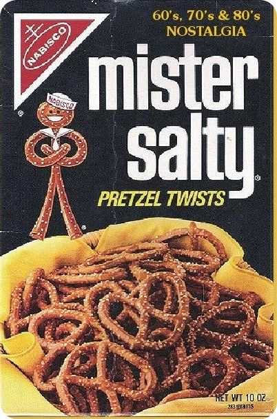 Mister Salty Pretzel Twists Classic Advertising Art Retro