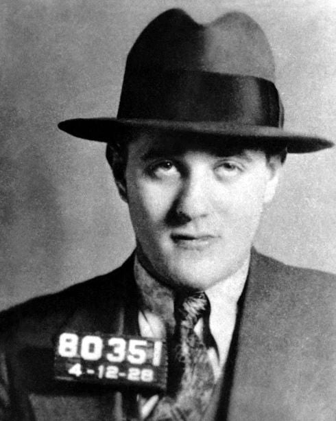 Mobster Bugsy Siegel Mugshot Keychain Glossy Print American Gangster Keychain