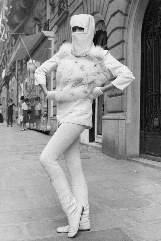 Model Wearing New 1968 Fall Fashion By Andre Courreges Jigsaw Puzzle