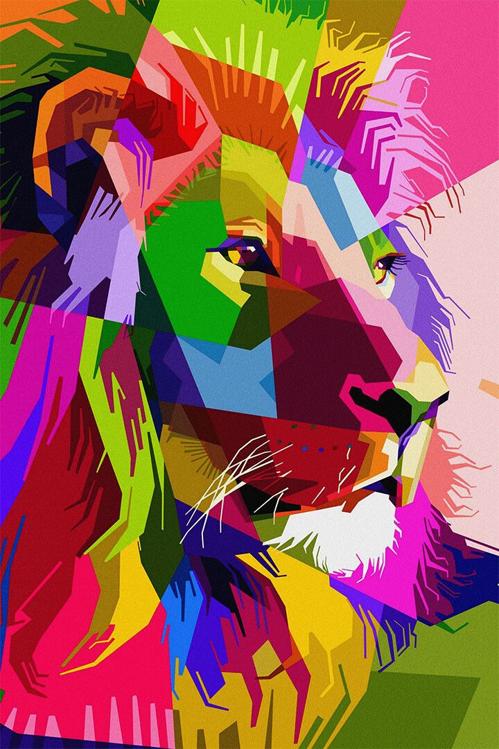 Modern Graffiti Style Color Lion Home Printing Jigsaw Puzzle