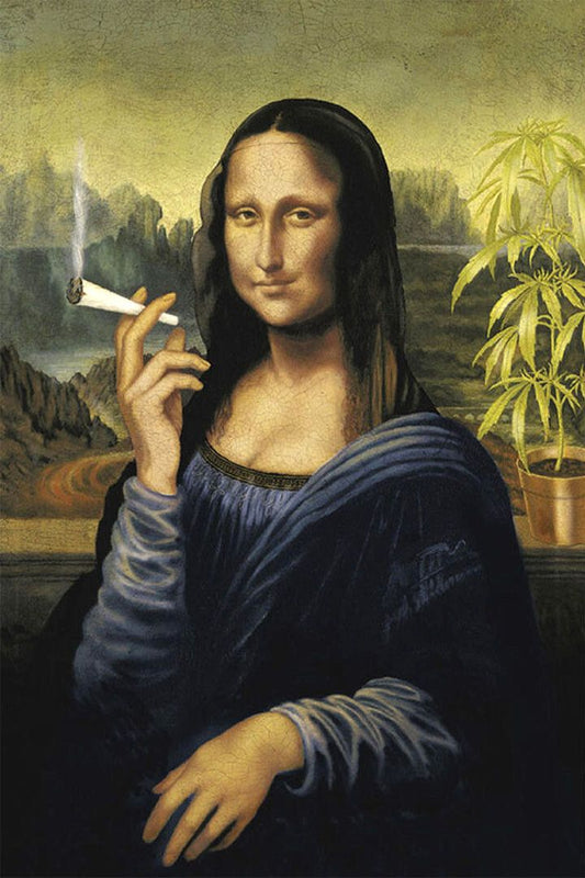 Mona Lisa Smoking A Joint Oil Paint Print Jigsaw Puzzle