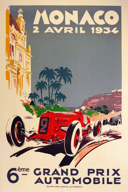 Monaco 1934 Grand Prix Automobile Road Racing Jigsaw Puzzle