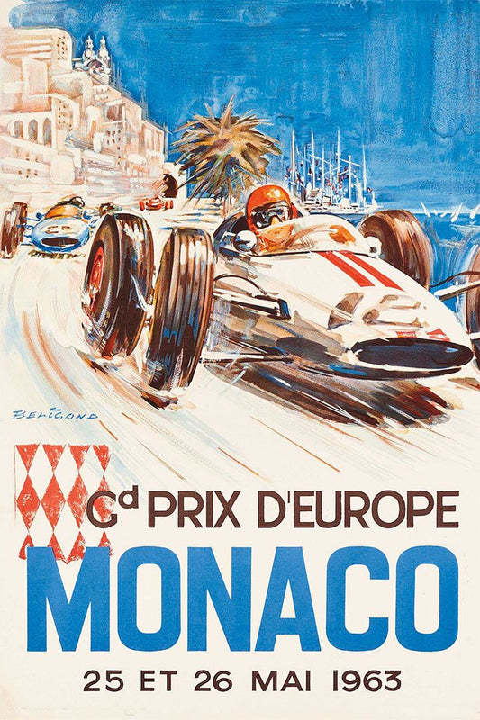Monaco Grand Prix 1963 Vintage Style Racing Travel Jigsaw Puzzle