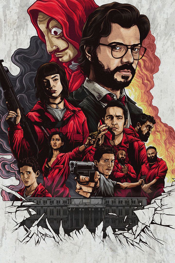 Money Heist Action Crime Drama Painting Print Jigsaw Puzzle
