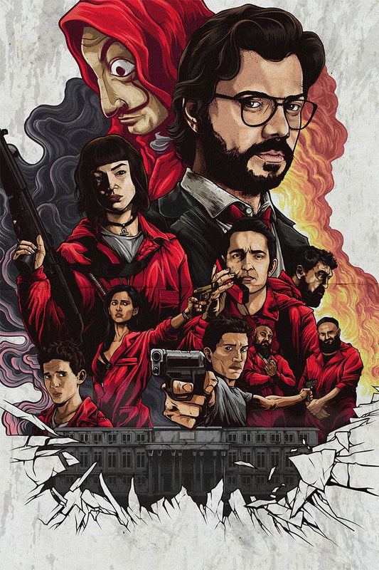 Money Heist Action Crime Drama Painting Print Jigsaw Puzzle