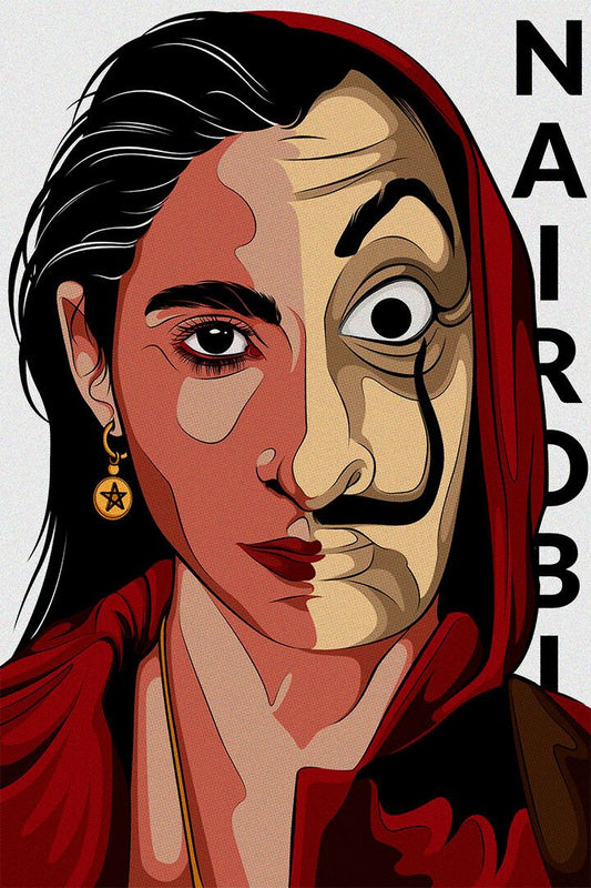 Money Heist Cartoon Folk Song Painting Print Jigsaw Puzzle