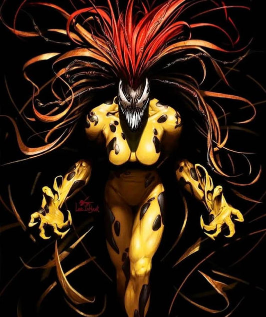 Monstrous Character With Red Hair And Yellow Skin Artwork Keychain