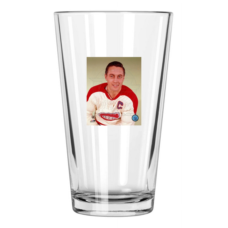 Montreal Canadiens Jean Beliveau Color Photo Nhl Hockey Pint Beer Drinking Glass