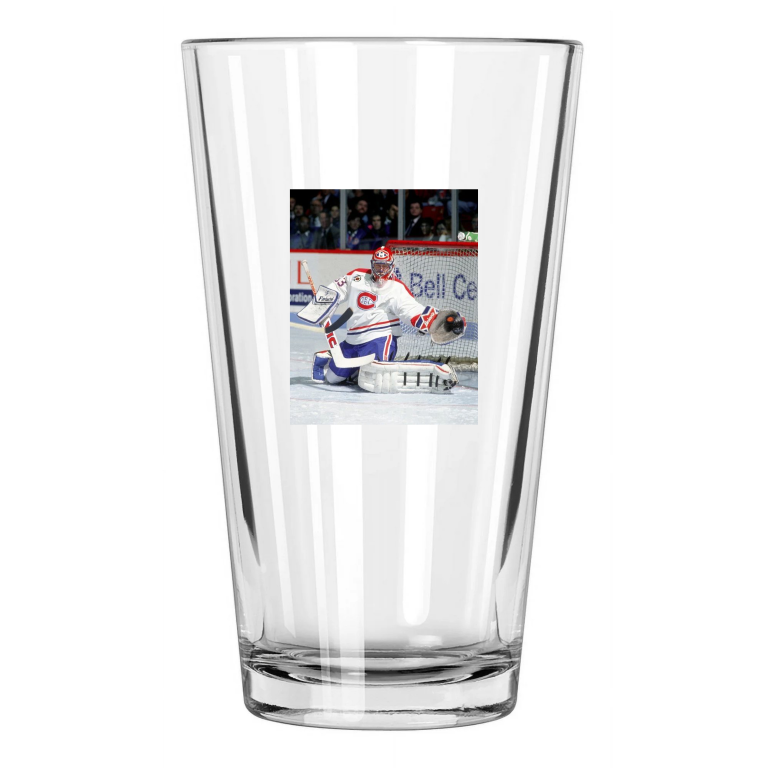 Montreal Canadiens Patrick Roy Hockey Photo Hof 2006 1 Pint Beer Drinking Glass