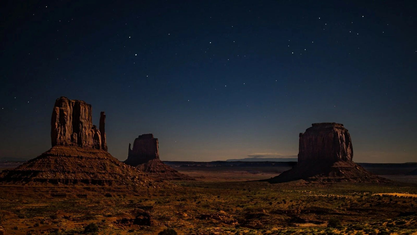 Monument Valley On Starry Night Navajo Desert Photo Picture Poster Print