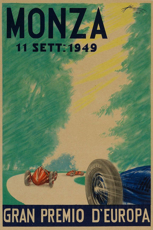 Monza Grand Prix Vintage Style Formula Race Car Jigsaw Puzzle